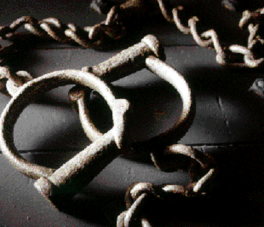 Chains used in the gaol Chains used in the gaol