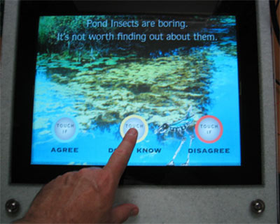 Touch screen based quiz, using focal point Touch screen based quiz, using focal point
